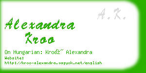 alexandra kroo business card